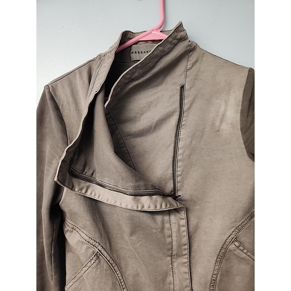 Anthropologie Womens S MARRAKECH‎ Ronika Draped MOTO JACKET Gray Small - Picture 3 of 8